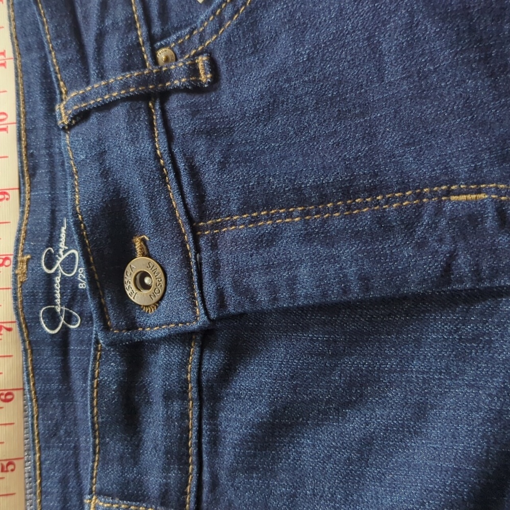 Jessica Simpson Dark Blue Rolled-Hem Denim Charmer Shorts Size 8/29 - Picture 6 of 6